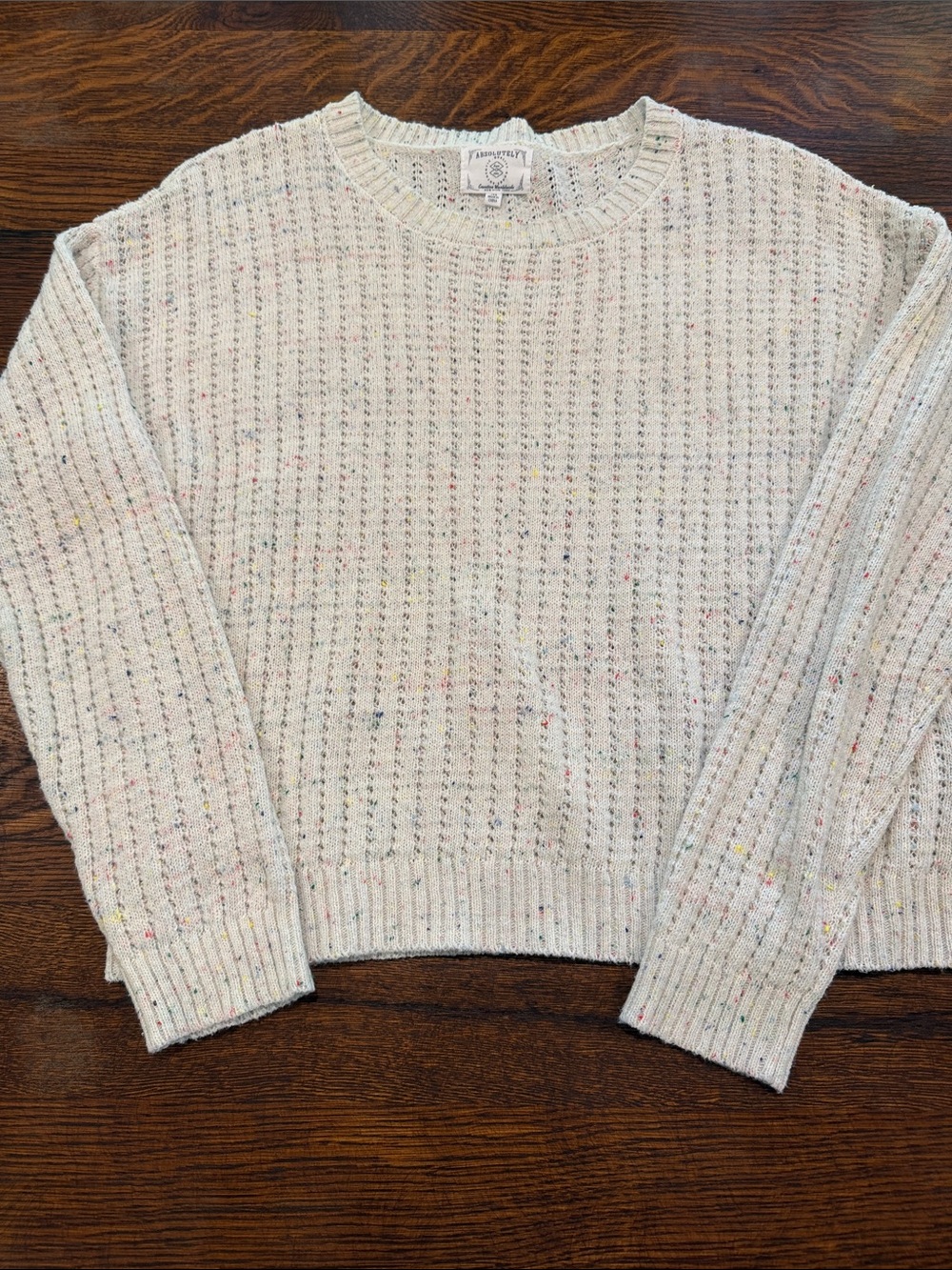 Absolutely Cream Speckled Crewneck Sweater
